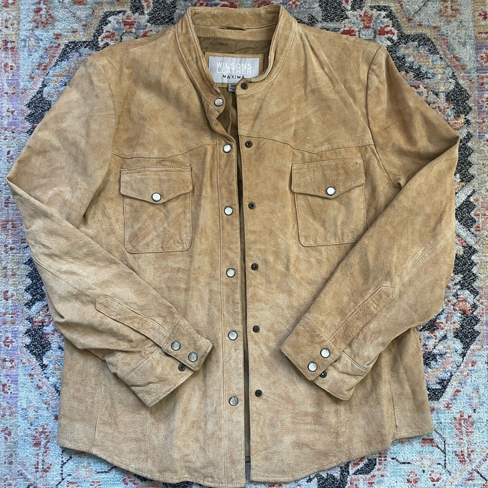 Wilsons Suede Leather Button-Up Jacket